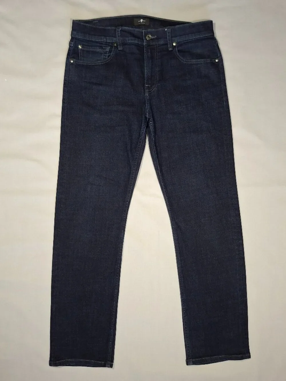 7 For All Mankind Slimmy Jeans Men's Dark indigo wash Stretch Denim | Size 32